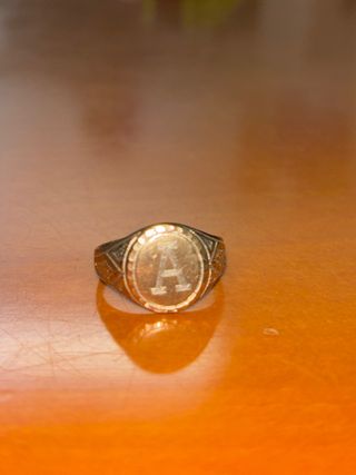 Anillo Sello Bañado en Oro 18K