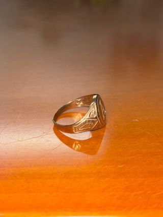 Anillo Sello Bañado en Oro 18K