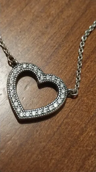 Collana Pandora Cuore Argento con zirconi
