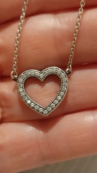 Collana Pandora Cuore Argento con zirconi