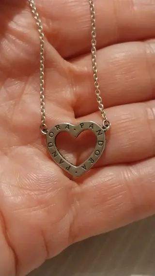 Collana Pandora Cuore Argento con zirconi
