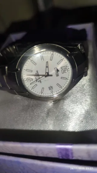 Reloj Lotus Hombre Esfera Blanca Acero