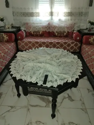 Tela y almohadas del salon