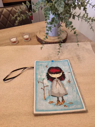 Funda libro tela niña otoño