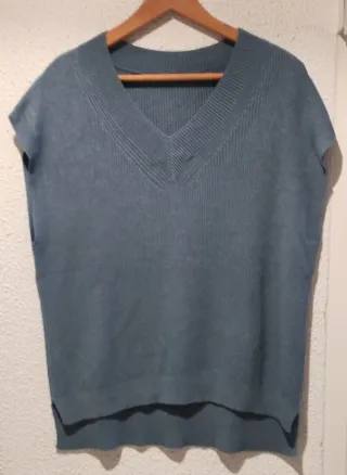 Chaleco punto mujer azul XXL