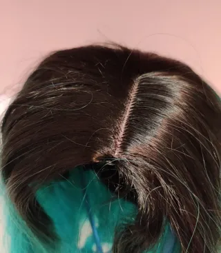 Peluca Melena Ombré Negro a Turquesa Sin Flequillo