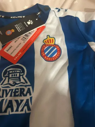Equipación RCD Espanyol Kelme niñ@