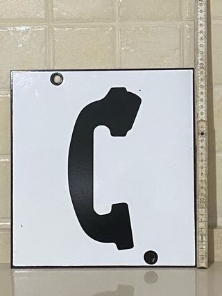 Insegna smaltata Telefono