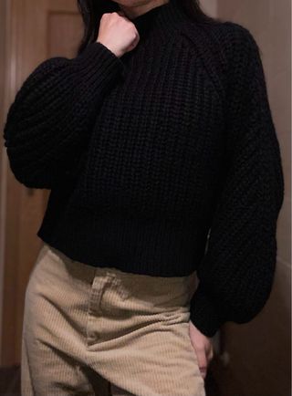 Jersey NA-KD lana/alpaca negro XS