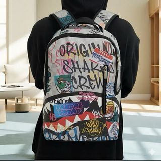 Zaino stile Sprayground Shark Bite mouth grigio