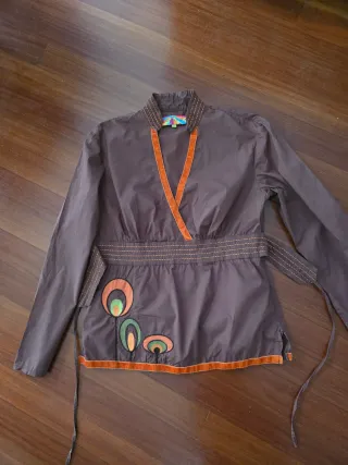 Blusa mujer marrón y naranja