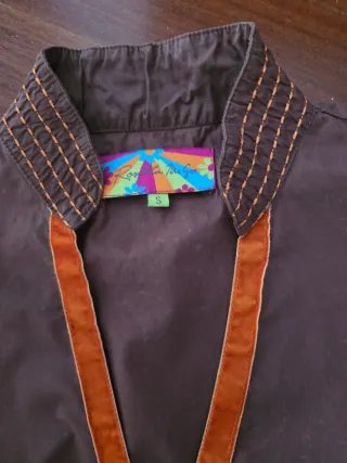 Blusa mujer marrón y naranja