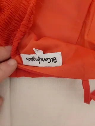 Vestido de fiesta largo rojo y naranja