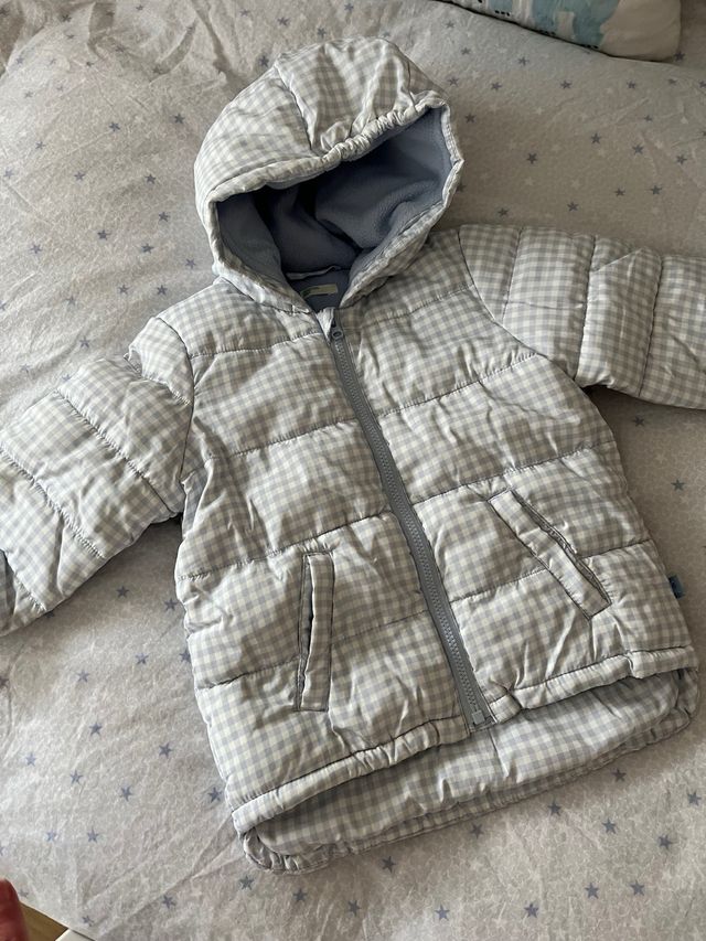 Anorak plumífero bebé cuadros Benetton 9-12  meses