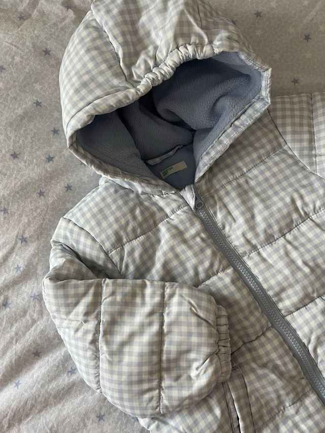 Anorak plumífero bebé cuadros Benetton 9-12  meses