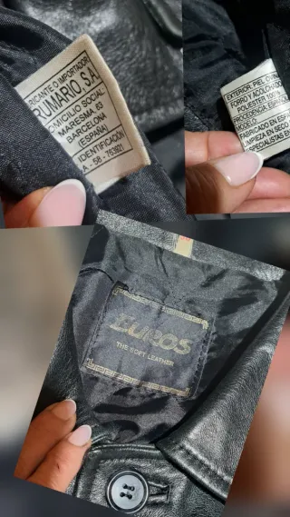 Chaquetón de Piel Genuina Negro