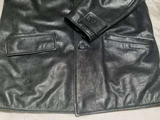 Chaquetón de Piel Genuina Negro