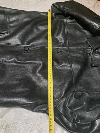 Chaquetón de Piel Genuina Negro