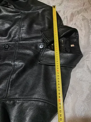 Chaquetón de Piel Genuina Negro