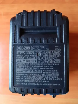 Batería Dewalt XR 20V 9Ah Li-Ion