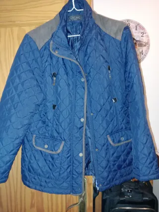 Chaquetón MIAO azul y gris mujer