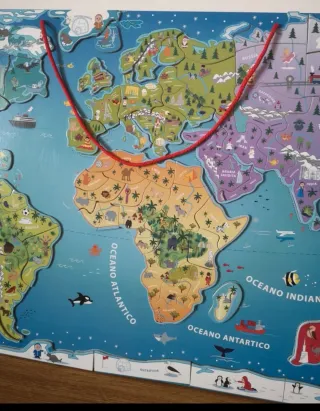 Mappamondo magnetico Mondo 75x45 cm