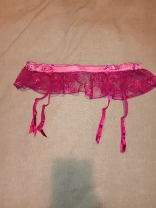 Liguero rosa encaje talla S