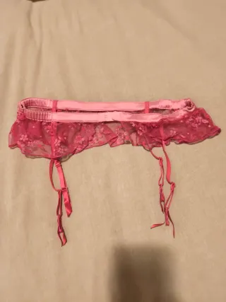 Liguero rosa encaje talla S