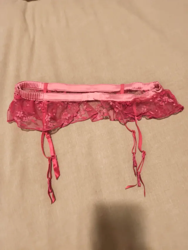 Liguero rosa encaje talla S