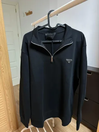 Sudadera Prada Negra Media Cremallera