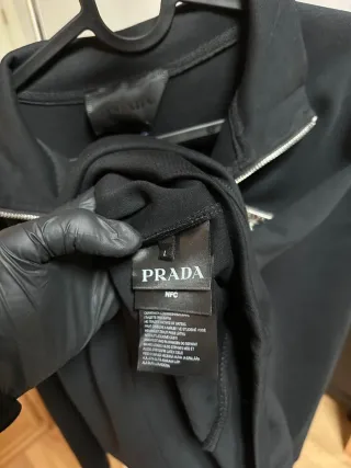 Sudadera Prada Negra Media Cremallera