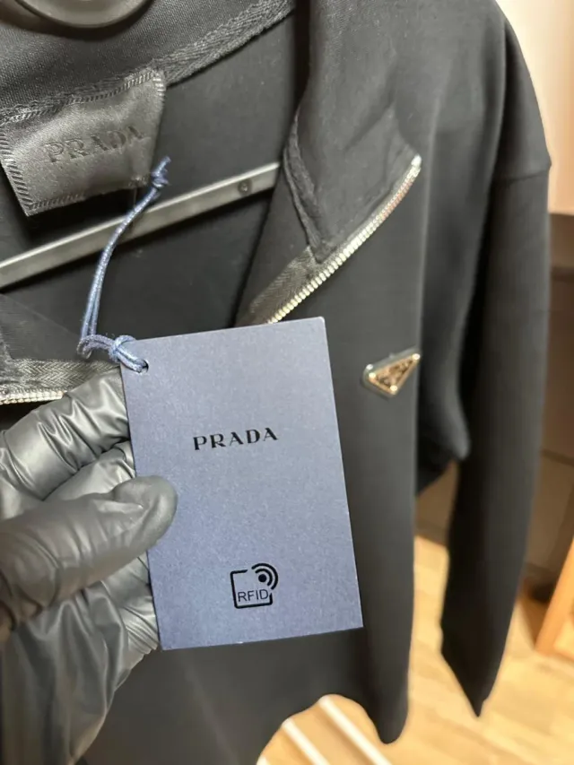 Sudadera Prada Negra Media Cremallera