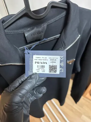 Sudadera Prada Negra Media Cremallera