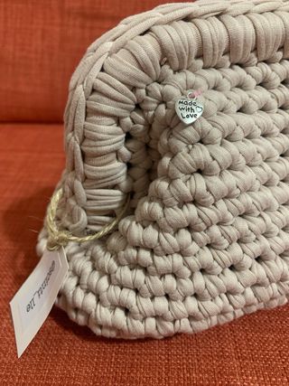 Borsa clutch uncinetto, fatta a mano