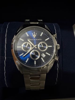 Reloj Maserati Hombre Cronógrafo Azul Plateado
