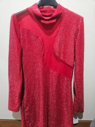 Vestito rosso brillantinato