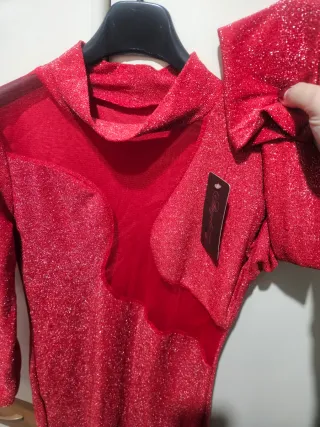 Vestito rosso brillantinato