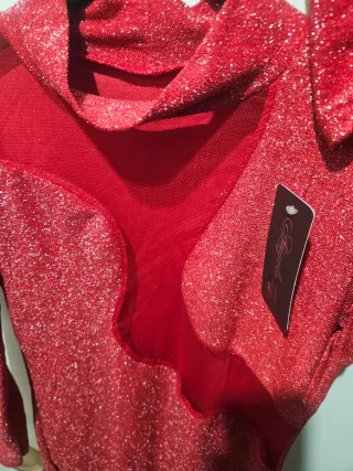 Vestito rosso brillantinato