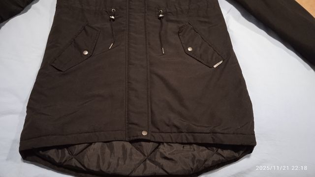 Parka invernale donna , nero con cappuccio