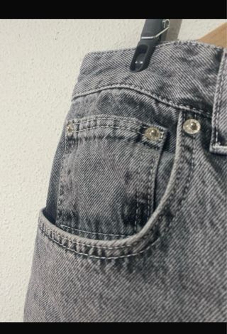 Pull&Bear Pantalón Ancho Gris Talla 42