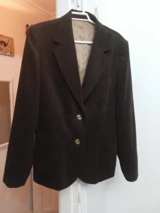 Americana mujer pana marrón chocolate