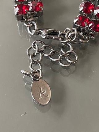 Collana vintage strass rossi