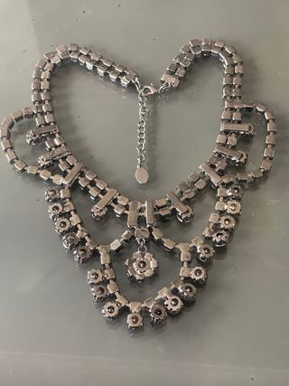 Collana vintage strass rossi