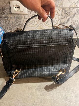 Borsa zaino Alessia Massimo nera intrecciata