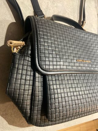 Borsa zaino Alessia Massimo nera intrecciata