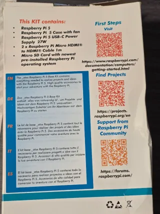 Kit Raspberry Pi 5 8GB Carcasa,Cargador Cables.