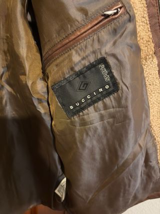 Chaqueta de cuero marrón talla L