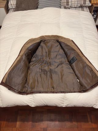 Chaqueta de cuero marrón talla L