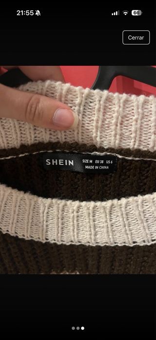 Jersey corto rayas beige, marrón y blanco