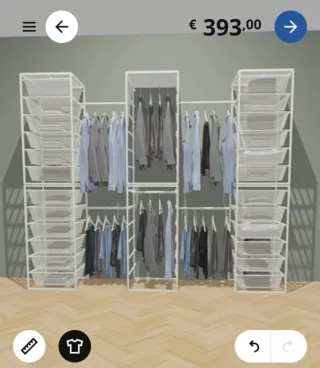 Vestidor abierto metálico blanco